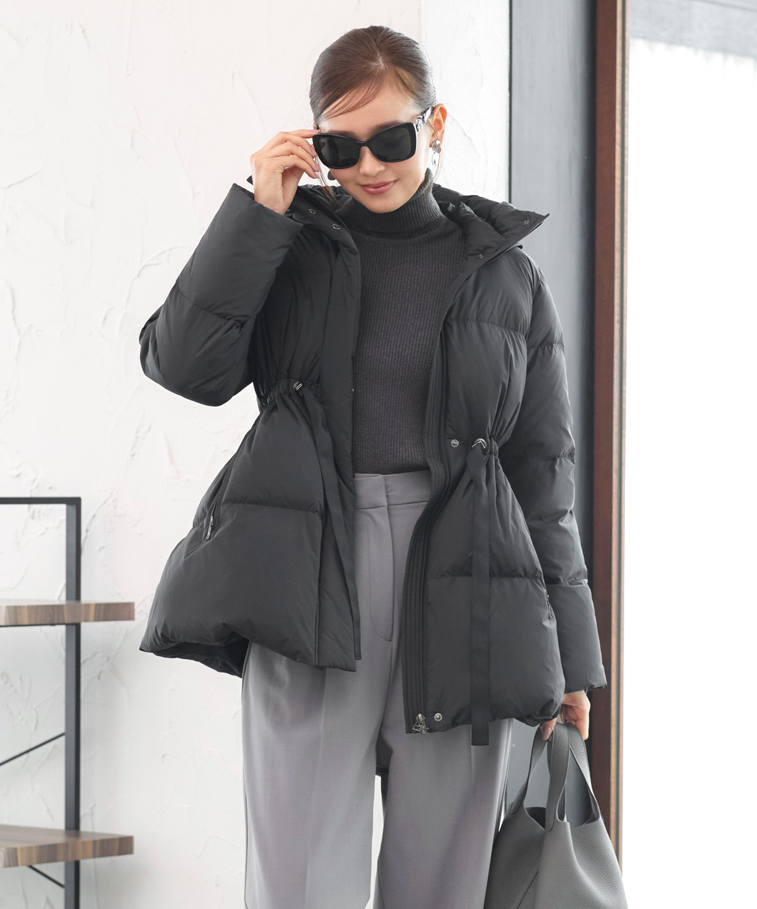 フーデッドフレンチダウンミドルコート