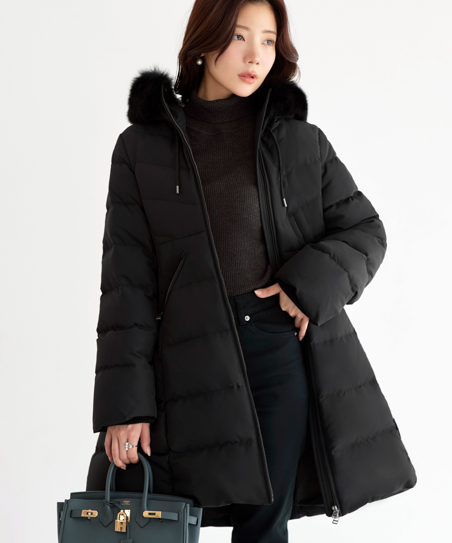 フォックスファーフレンチダウンコート