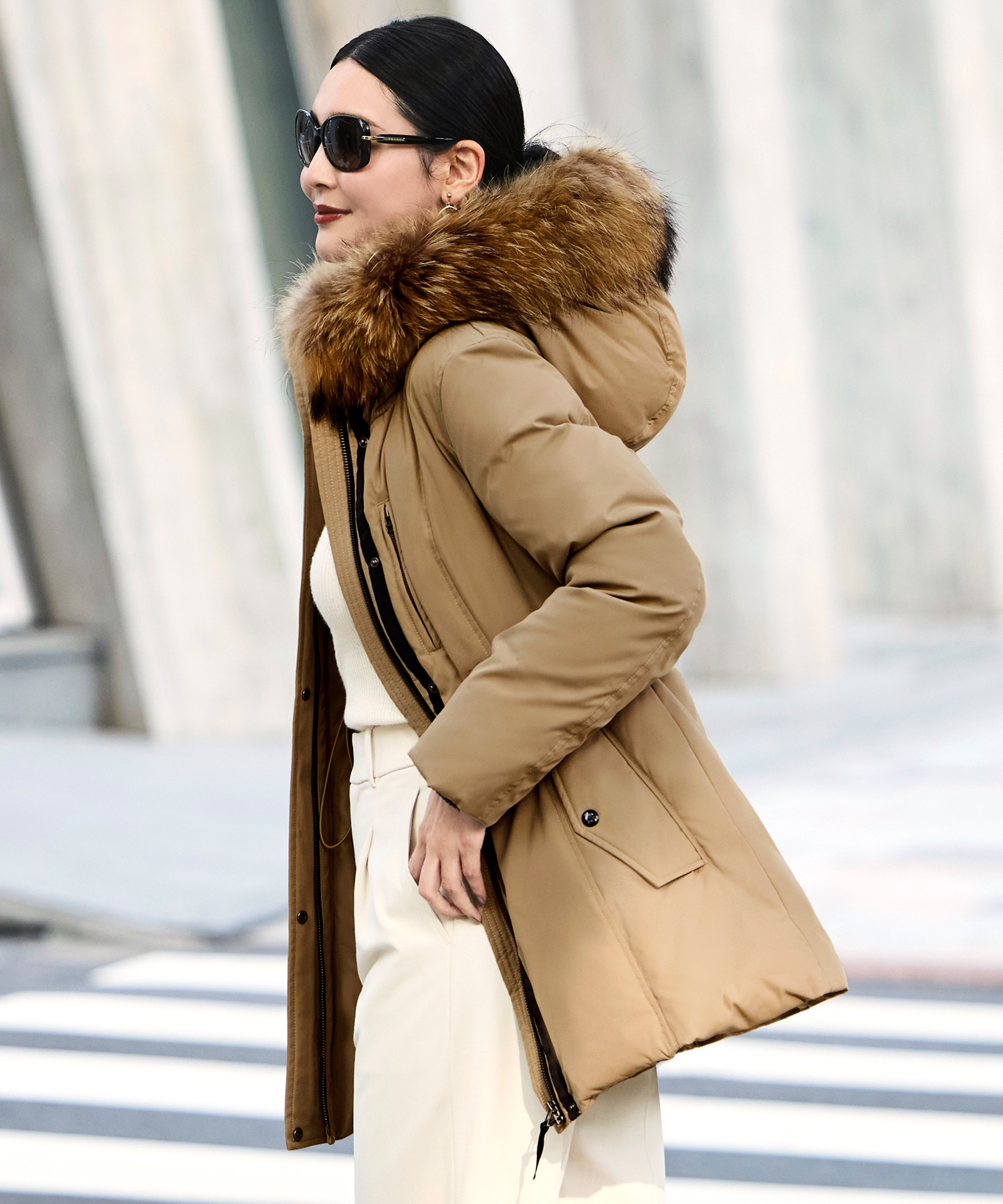 ラクーンファーフレンチダウンジャケット