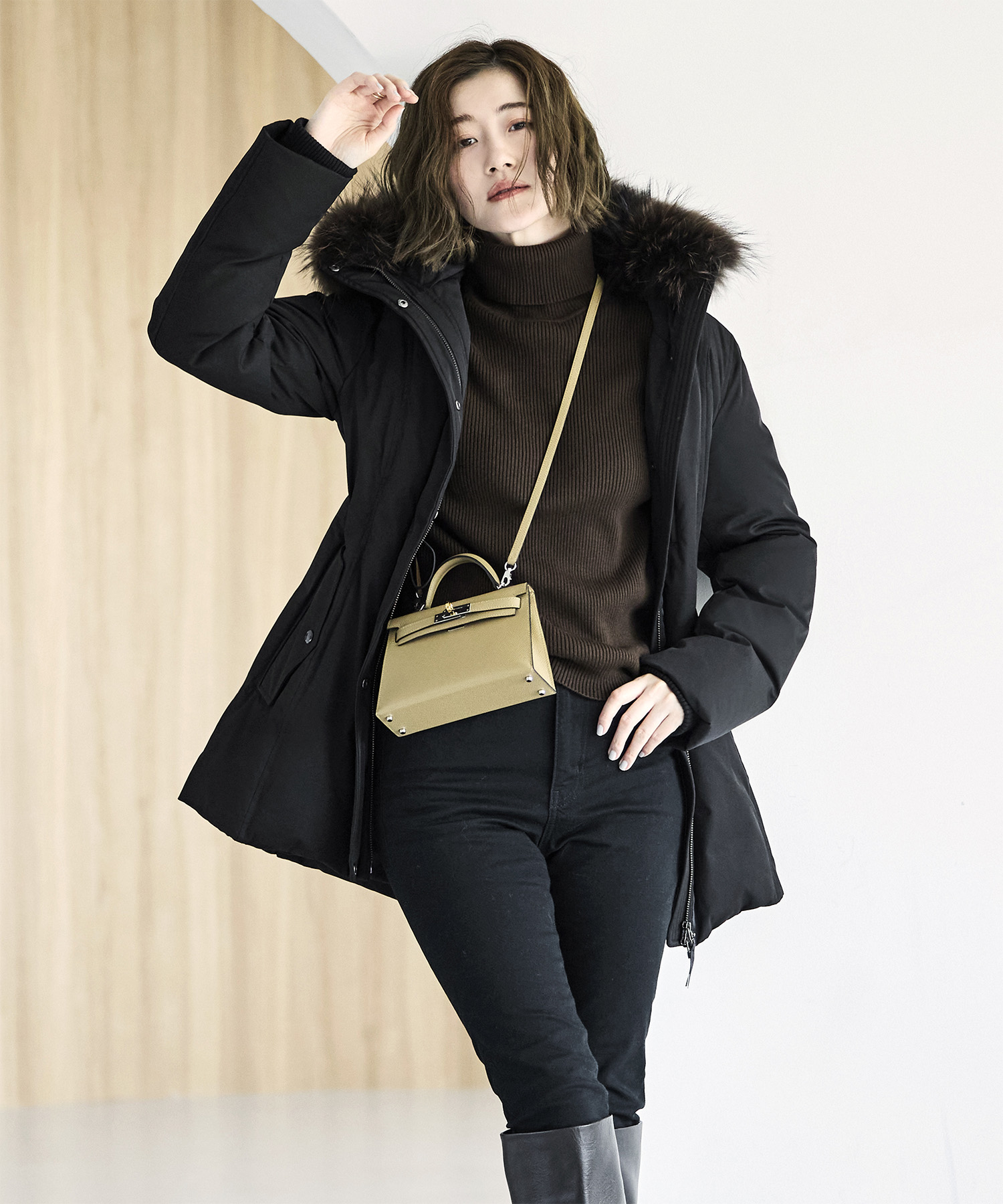 ラクーンファーフレンチダウンジャケット